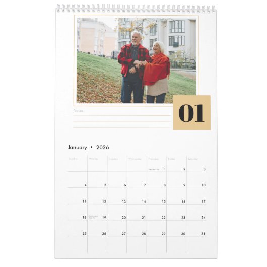 Personalisiertes Foto und monatliche Erläuterungen Kalender (Jan 2026)