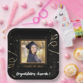 Personalisiertes Foto und Name Abschluss Pappteller (Party)