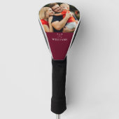 Personalisiertes Foto und Name Burgund Red Golf Headcover (Vorderseite)