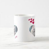 Personalisiertes Foto und Name des Tieres mit Herz Kaffeetasse (Mittel)