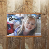 Personalisiertes Foto und Name Foto Wandteppich Mit Holzrahmen