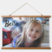 Personalisiertes Foto und Name Foto Wandteppich Mit Holzrahmen (Vorne)