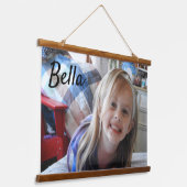 Personalisiertes Foto und Name Foto Wandteppich Mit Holzrahmen (Gewinkelt)