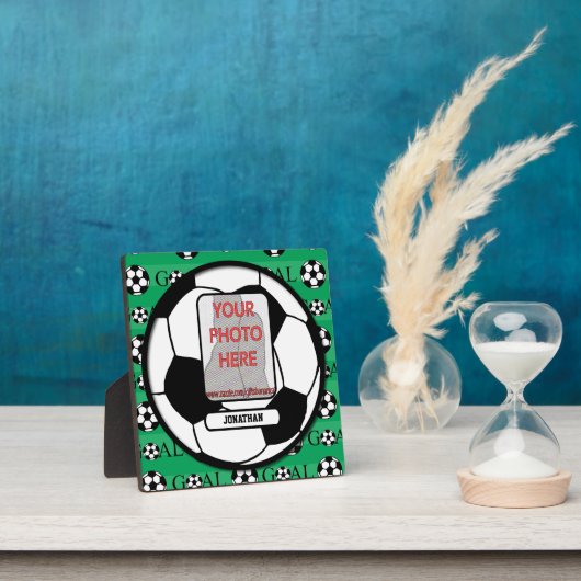 Personalisiertes Foto und Name Fußball Fotoplatte (InSitu)