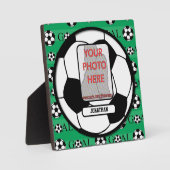 Personalisiertes Foto und Name Fußball Fotoplatte (Vorderseite)