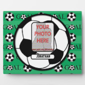 Personalisiertes Foto und Name Fußball Fotoplatte (Vorderseite)