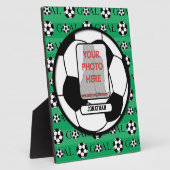 Personalisiertes Foto und Name Fußball Fotoplatte (Seite)