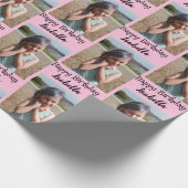 Personalisiertes Foto und Name Geburtswrap Geschenkpapier (Ecke)