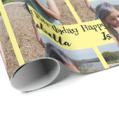 Personalisiertes Foto und Name Geburtswrap Geschenkpapier (Rolleneckpunkt)
