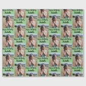 Personalisiertes Foto und Name Geburtswrap Geschenkpapier (Flach)