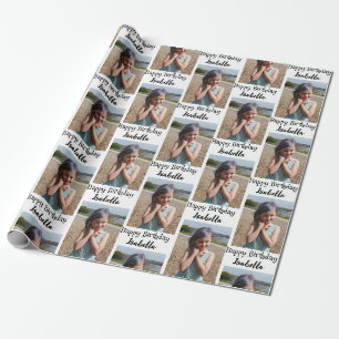 Personalisiertes Foto und Name Geburtswrap Geschenkpapier