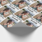 Personalisiertes Foto und Name Geburtswrap Geschenkpapier (Ecke)