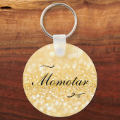 Personalisiertes Foto und Name Goldener Stil Schlüsselanhänger (Vorderseite)