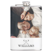 Personalisiertes Foto und Name Golfklubs Flachmann (Vorderseite)