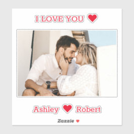 Personalisiertes Foto und Name I Liebe Sie  Aufkleber