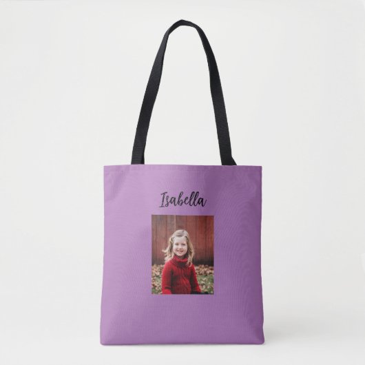 Personalisiertes Foto und Name Kind Tasche (Vorderseite)