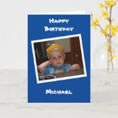 Personalisiertes Foto und Name Kindergeburt Karte (Gelbe Blume)