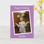 Personalisiertes Foto und Name Kindergeburt Karte (Gelbe Blume)