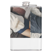 Personalisiertes Foto und Name Monogram Gold Flachmann (Rückseite)