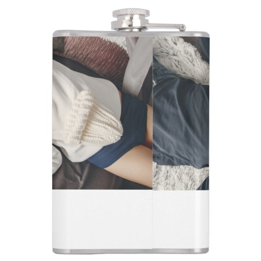 Personalisiertes Foto und Name Monogram Gold Flachmann (Rückseite)