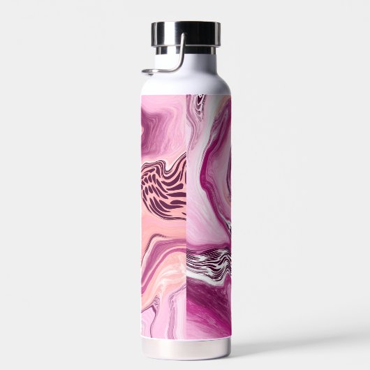 Personalisiertes Foto und Name Rosa und Magenta Trinkflasche (Rechts)