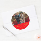 Personalisiertes Foto und Name Runder Aufkleber (Umschlag)