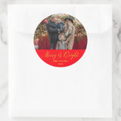 Personalisiertes Foto und Name Runder Aufkleber (Tasche)