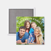 Personalisiertes Foto und Name Square Magnet (Vorderseite/Rückseite)
