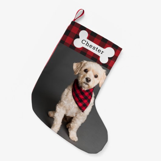 Personalisiertes Foto und Name Strumpf Kleiner Weihnachtsstrumpf (Vorderansicht (hängend))