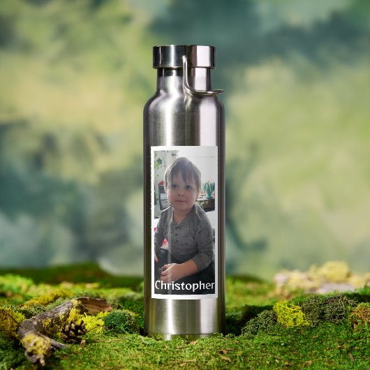 Personalisiertes Foto und Name Trinkflasche (Außenbereich)