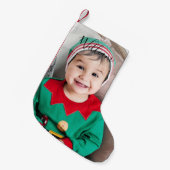 Personalisiertes Foto und Name Urlaub Kleiner Weihnachtsstrumpf (Vorderansicht (hängend))