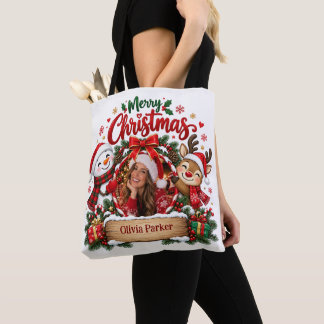 Personalisiertes Foto- und Namens-Weihnachten Tasche