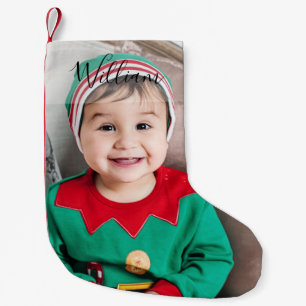 Personalisiertes Foto- und Namens-Weihnachtsfest Kleiner Weihnachtsstrumpf