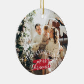 Personalisiertes Foto und Namensaufenthalte Keramik Ornament (Rechts)