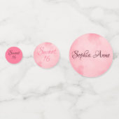 Personalisiertes Foto und Rosa Süße 16 Geburtstag Konfetti (Rückseiten)