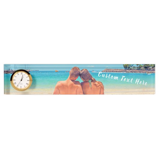 Personalisiertes Foto- und Schreibtischnamensplatz Namensplakette (Vorderseite)