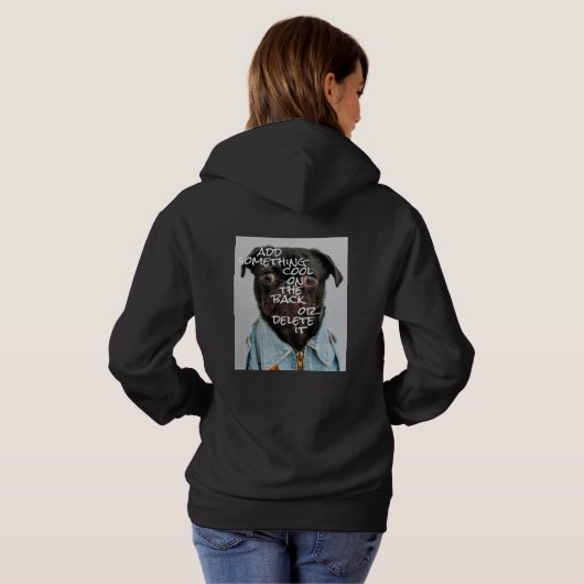 Personalisiertes Foto und schwarzer Text Hoodie (Schwarz voll)