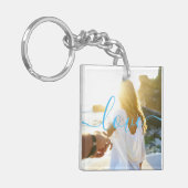 Personalisiertes Foto und Skripttext Schlüsselanhänger (Vorderseite links)