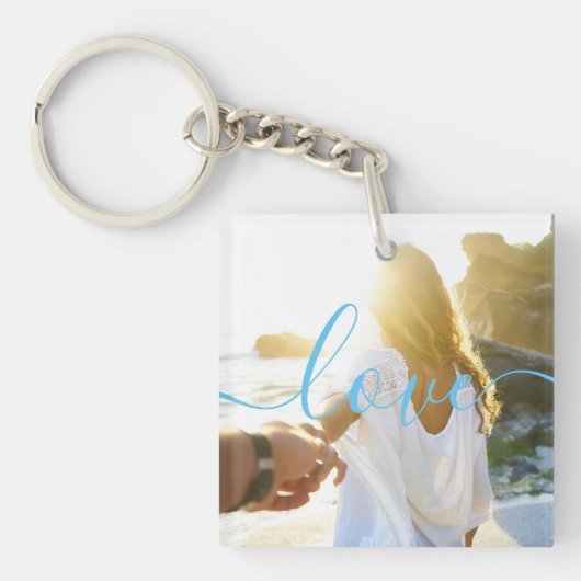 Personalisiertes Foto und Skripttext Schlüsselanhänger (Vorderseite)