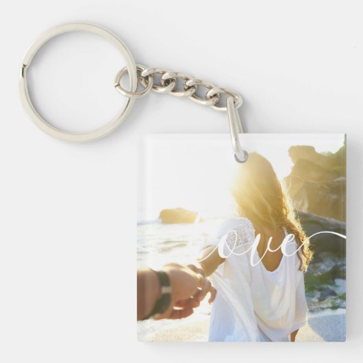 Personalisiertes Foto und Skripttext Schlüsselanhänger (Vorderseite)