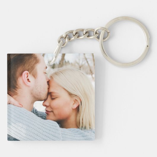 Personalisiertes Foto und Skripttext Schlüsselanhänger (Rückseite)