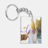 Personalisiertes Foto und Skripttext Schlüsselanhänger (Vorderseite links)