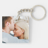 Personalisiertes Foto und Skripttext Schlüsselanhänger (Rückseite)