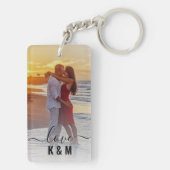 Personalisiertes Foto und Texfoollage Moderne Schlüsselanhänger (Rückseite)