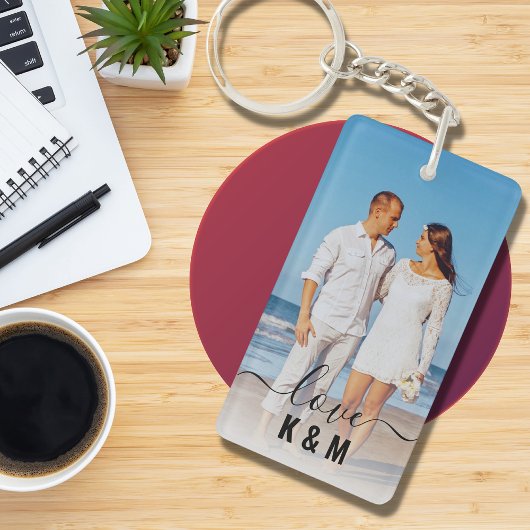 Personalisiertes Foto und Texfoollage Moderne Schlüsselanhänger