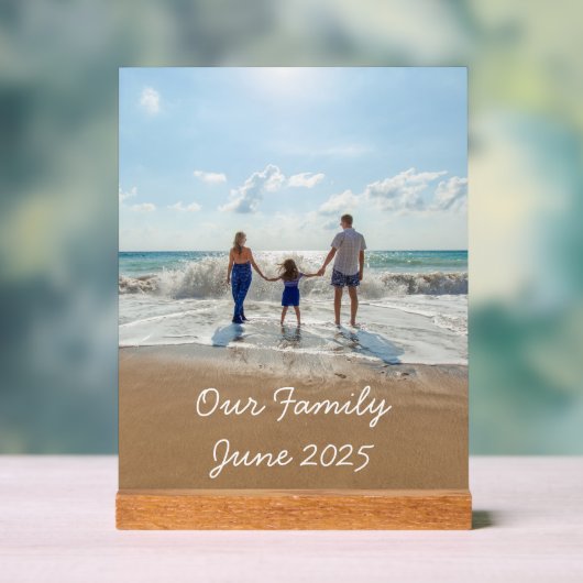 Personalisiertes Foto und Text Acrylschild (Neutral)