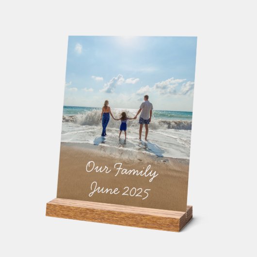 Personalisiertes Foto und Text Acrylschild (Winkel)