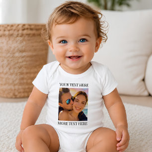 Personalisiertes Foto und Text Baby Strampler