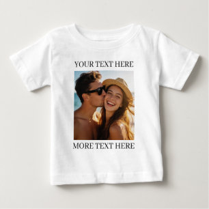 Personalisiertes Foto und Text Baby T-shirt