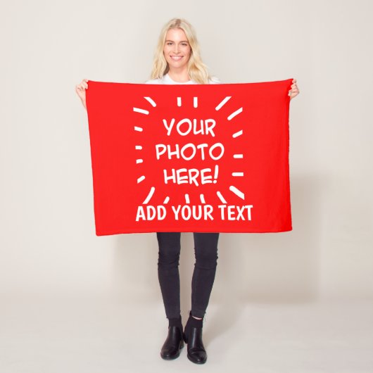 Personalisiertes Foto und Text Einfach Fleecedecke (Beispiel)